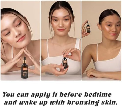 Ingredients label on Pipige bronzing face drops bottle