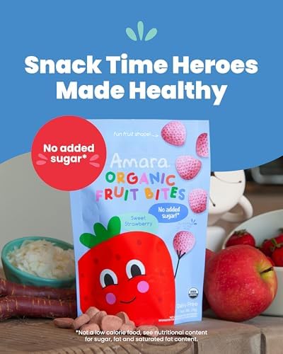 Amara organic kids snacks strawberry shapes with coconut milk