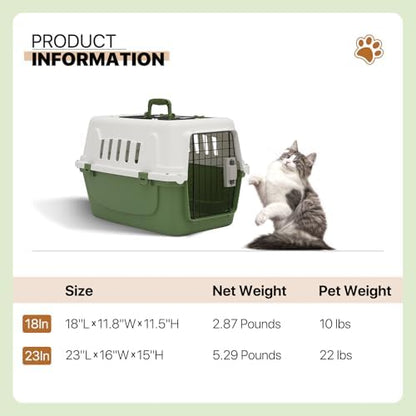 Athena Collection 22 inch travel pet crate with the bottom slide out tray extended for cleaning.
