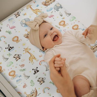 Soft fabric texture of baby nursery changing table cover