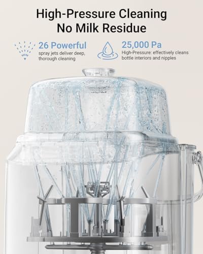 Interior view of Bear Bottle Washer Pro with bottle rack