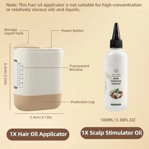 Scalp applicator brush highlighting clear 6 milliliter fluid window
