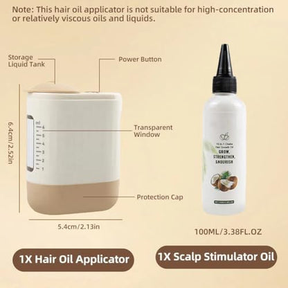 Palksky 2-in-1 hair oiling dispenser and massager device