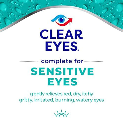 Clear Eyes 12 hour soothing comfort bottle for itchy dry eyes.
