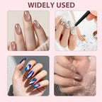 Cat eye nail art design created with magnetic tools