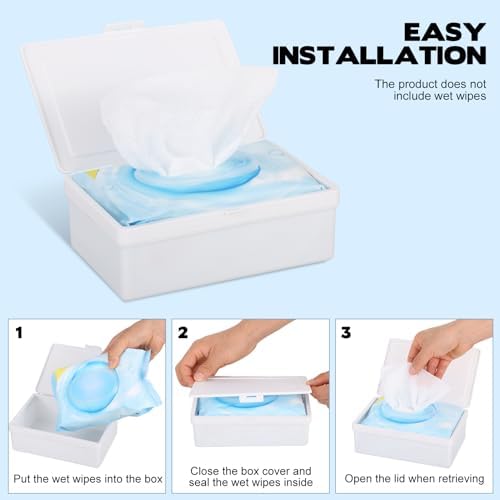 Side view of FMOACEN refillable wet wipes container showing dimensions