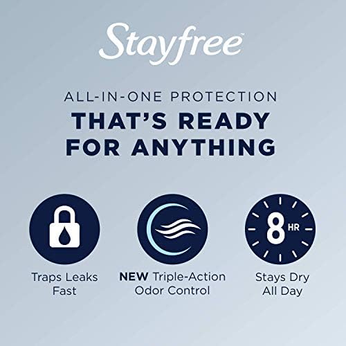 Stayfree unscented overnight pads with wings side view packaging