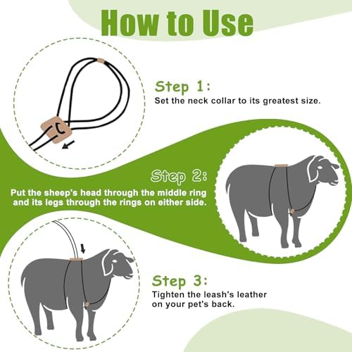 HRYOML goat halter and lead rope package elements separated to display full product contents