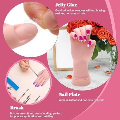 Complete nail art training set with 100 tips and brushes