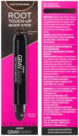 Dual ended hair touch up stick showing angled concealer tip and blending sponge side