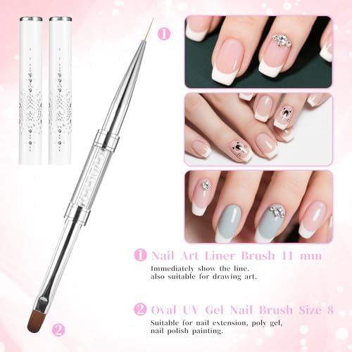 Cobee professional nail brush set with rhinestone handle
