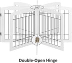 PAWLAND white wooden dog gate blocking an indoor doorway lifestyle shot