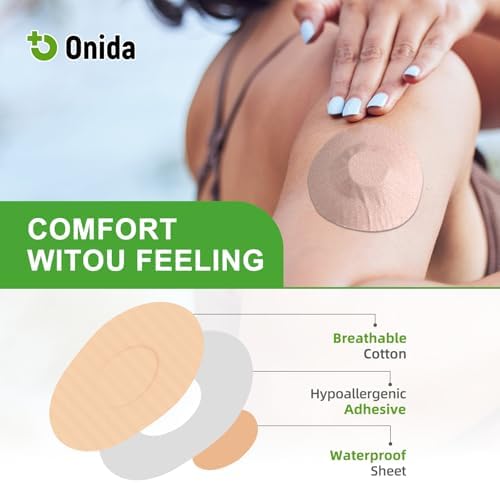 Sweatproof and flexible continuous glucose monitor patch close up