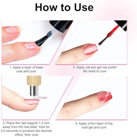 Using Npah cat eye magnet for 3D gel nail design