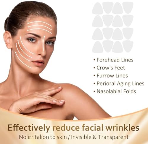 Prypug fine line remover strips targeting frown lines and elevens on a woman's face.