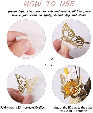 Assorted sizes of gold butterfly cake toppers for birthday party
