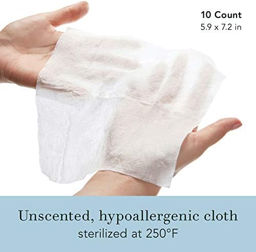 Individually wrapped Rael organic cotton wipes scattered on a clean surface