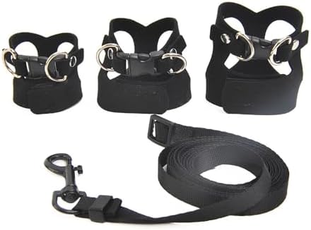Retractable nylon lead connected to a leather bearded dragon chest harness vest