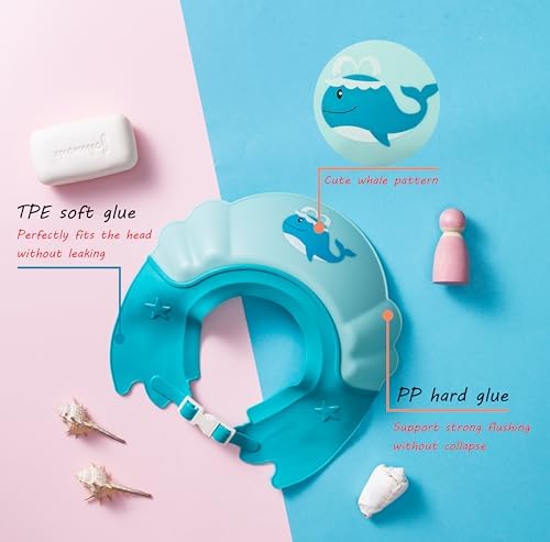 Waterproof baby bath cap preventing water from entering ears and eyes