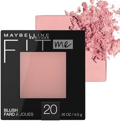 Maybelline New York Fit Me Powder Blush 20 Mauve front view compact face makeup