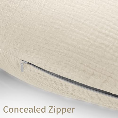Side profile of Swesen apricot nursing pillow cover