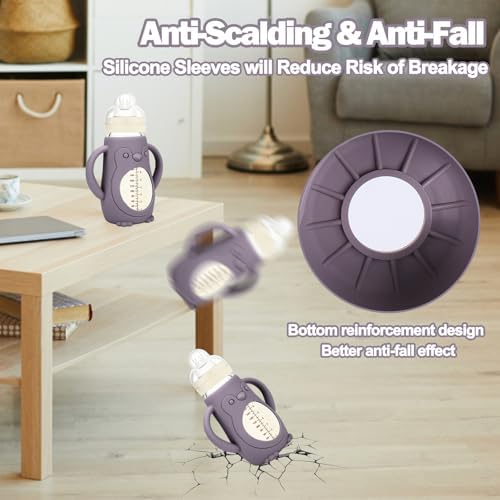 Busoha silicone sleeve with integrated handles for glass bottles