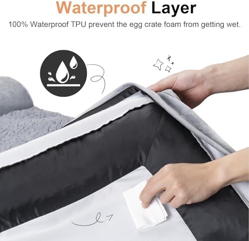 Large Dog Bed Orthopedic Washable: Beds Bolster XL Bed Large Big Dogs Memory Foam Couch Sofa Waterproof with Removable Cover - Image 5