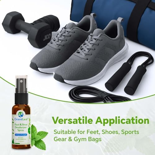 Imported USA shoe deodorizer for athletes featuring natural essential oil ingredients.
