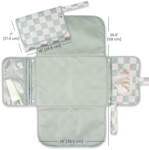 Tiny Twinkle travel baby changing mat unfolded as a clean waterproof changing station.