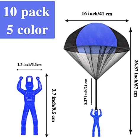Close up of the durable nylon fabric material on the tangle free throwing toy parachute.