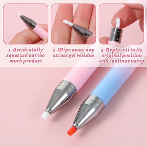 Close up of the Jxiwfvl nail art dotting pen wax tip