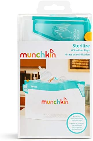 Travel-friendly Munchkin microwave sterilization bags for pump parts