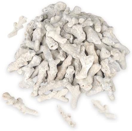 Natural coral granules inside mesh bag for aquarium biological filtration