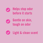Vagisil feminine hygiene powder with Odor Block technology label details.