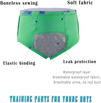 Boboking toddler training pants 6 pack laid flat showcasing the assortment of construction truck patterns