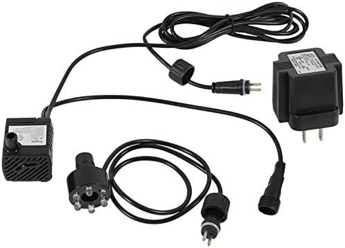 Sunnydaze 12V Fountain Pump with 6 LED light ring attached