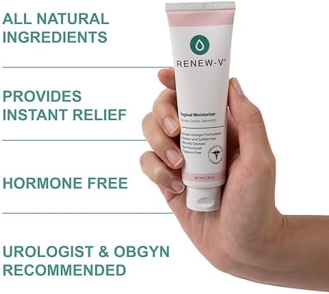 Renew-V hormone free vulva balm for menopause support and irritation relief.