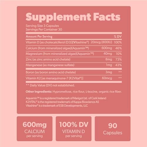 Sapling Algae Calcium supplement bone health support benefits