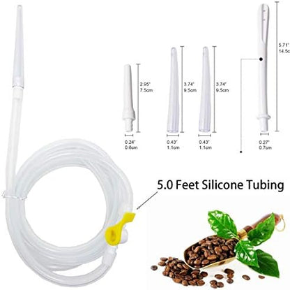 Smokitcen 5 foot silicone hose and yellow flow control valve assembly