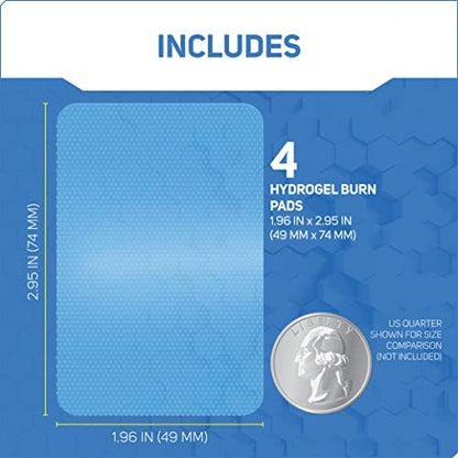 Breathable non-stick burn pad for pain relief and protection.