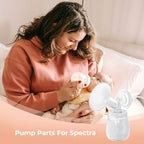 Hranio aftermarket breast pump accessories showcasing compatibility with Spectra S1 and S2