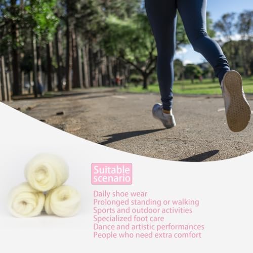 Breathable wool foot padding for dancer pointe shoes cushioning