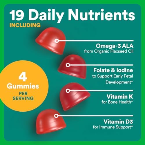SmartyPants prenatal vitamins showing certified organic and non-gmo badges