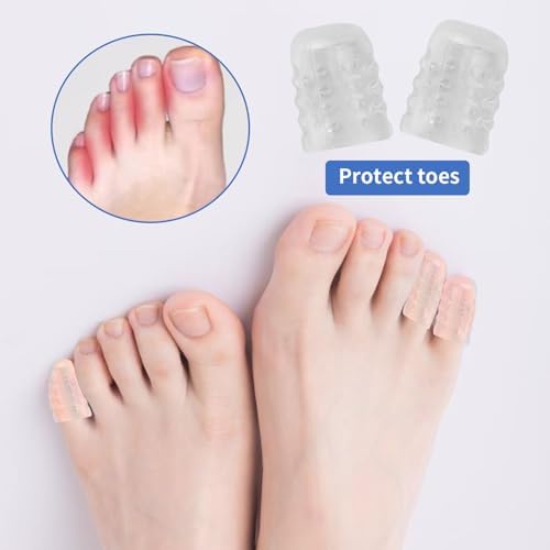 Bulk pack of thirty transparent gel toe protectors for men and women