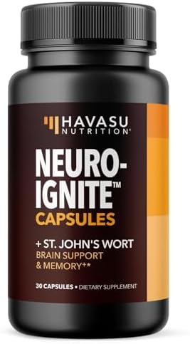 Havasu Nutrition NeuroIGNITE nootropic capsules supplement facts and ingredient label side view