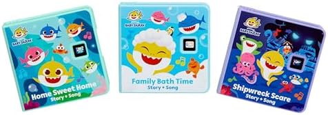 Toddler bedroom wall projection displaying vibrant scenes from the interactive digital shark storybook.