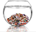 Close up of smooth colorful decorative gravel stones