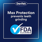 Premium clear dental guard by DenTek showing the dual layer material design for maximum bruxism protection.