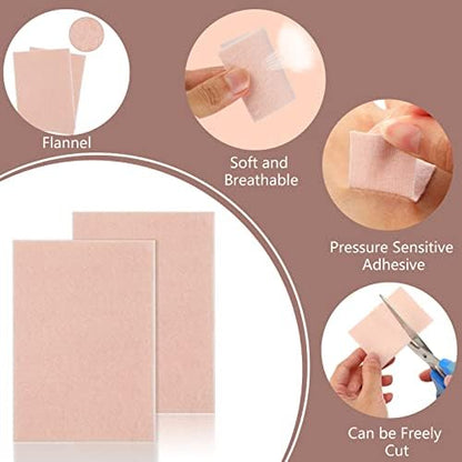 Boyiee adhesive moleskin tape being trimmed for custom foot protection
