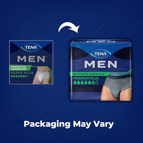 TENA Men Maximum Plus bladder control pants in grey color close up details